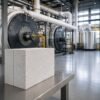 Block de perlita expandida y silicato de sodio utilizado como aislamiento térmico industrial para calderas, hornos y equipos de alta temperatura.